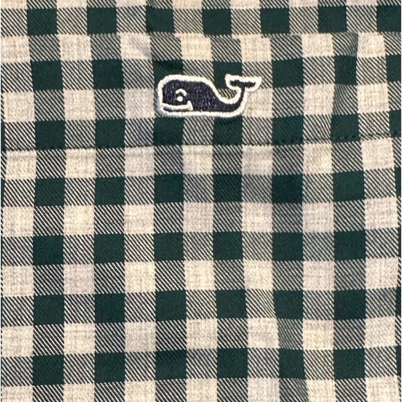Vineyard Vines Mens XXL Dark Green and Lt. Gray Checked Long Sleeve Shirt - Picture 5 of 6